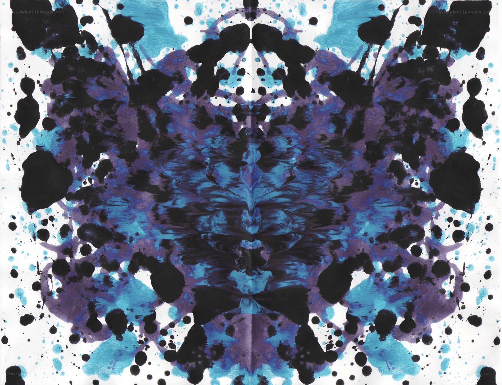Symmetrical inkblot pattern