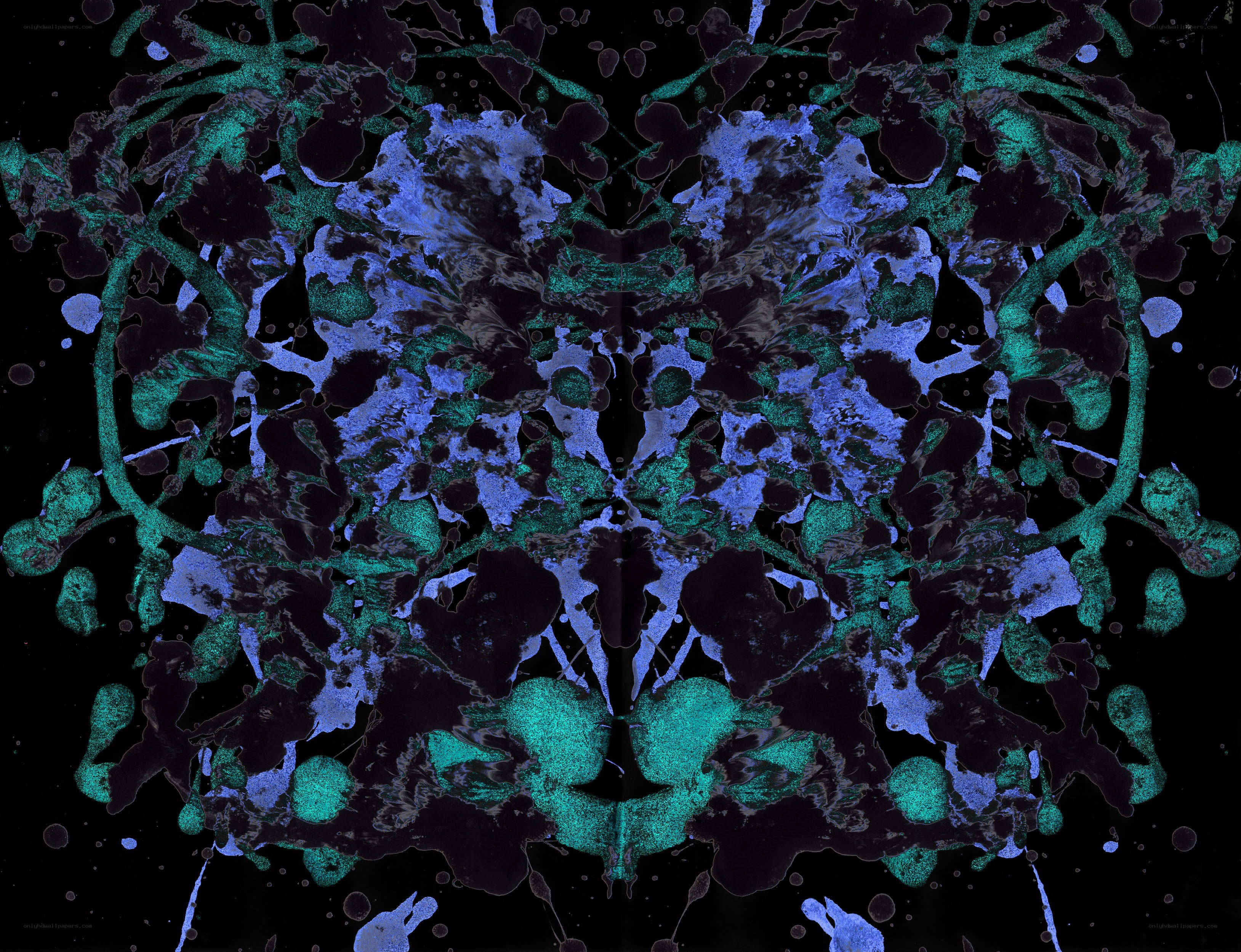 Symmetrical inkblot pattern