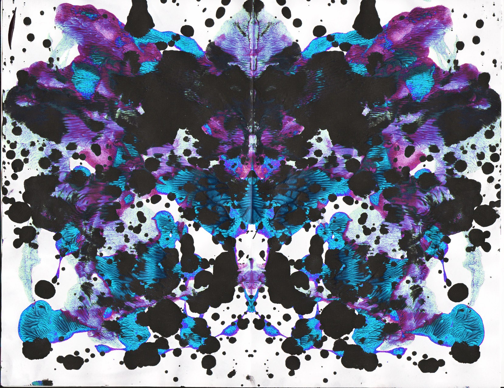 Symmetrical inkblot pattern