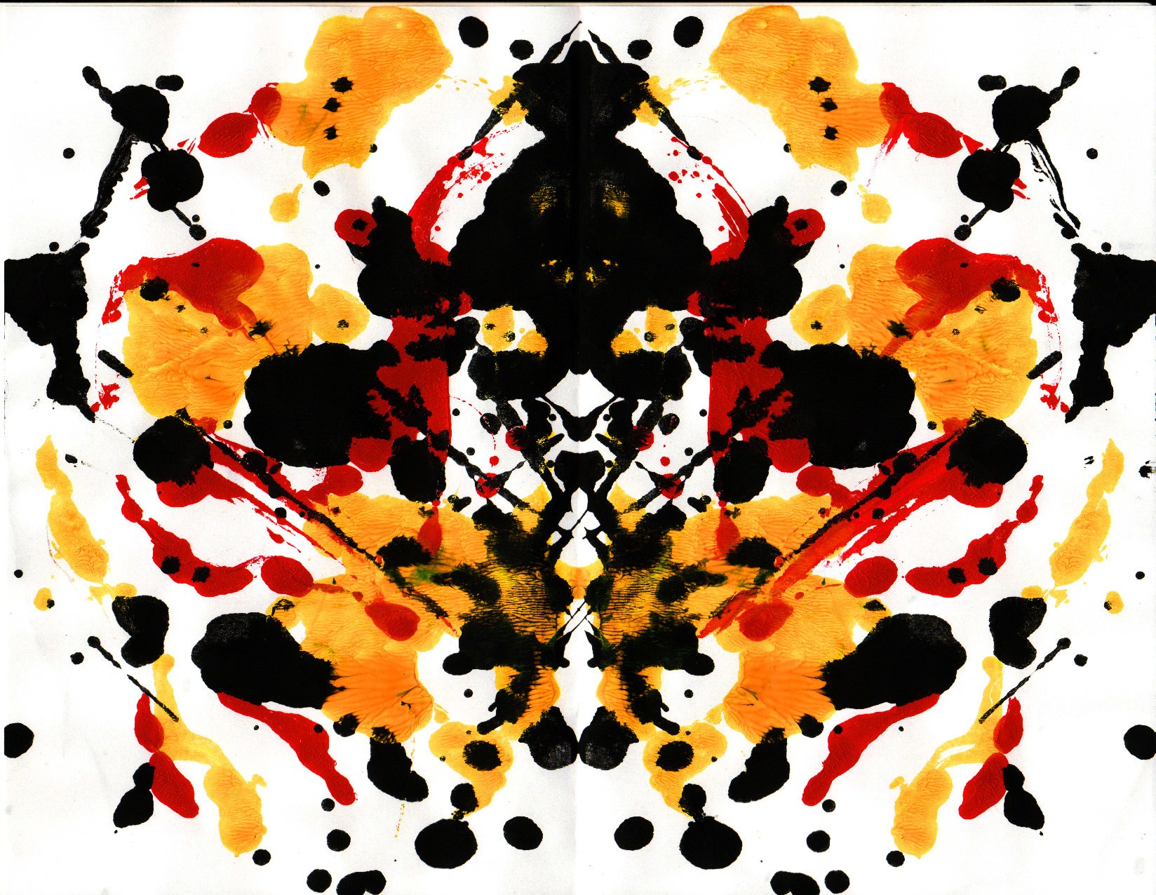 Symmetrical inkblot pattern