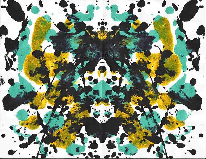Symmetrical Inkblot Pattern — Black, Chaotic, Abstract, Ink Splatters