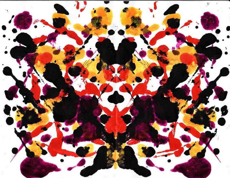 Symmetrical Inkblot Pattern — Black, Chaotic