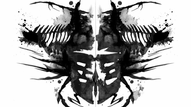 Symmetrical Inkblot Pattern — Black, Dramatic