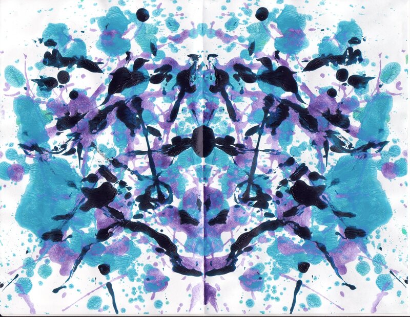 Symmetrical Inkblot Pattern — Blue, Calm