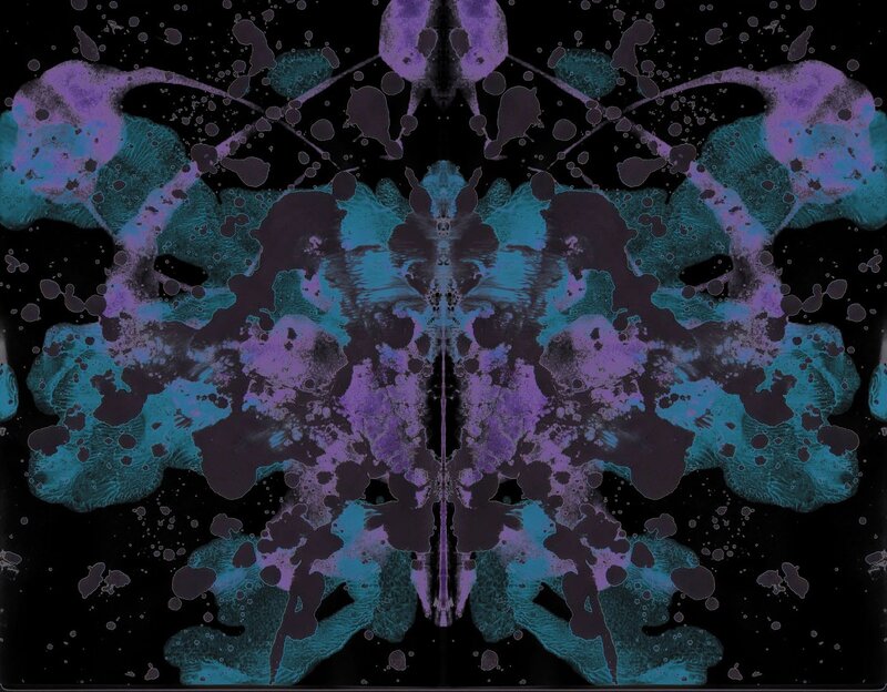 Symmetrical Inkblot Pattern — Purple, Mysterious