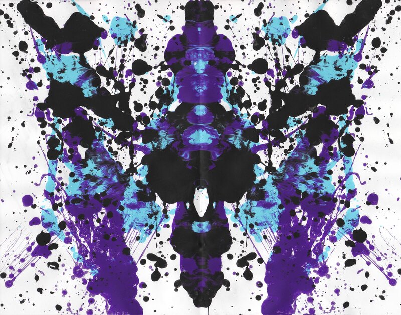 Symmetrical Inkblot Pattern — Purple