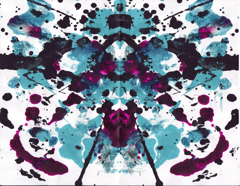 Symmetrical Inkblot Pattern — Teal