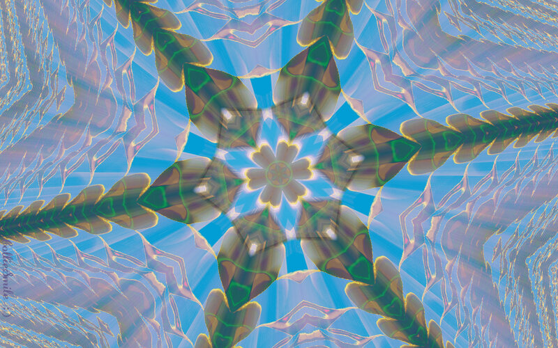 Symmetrical Kaleidoscopic Pattern — Blue