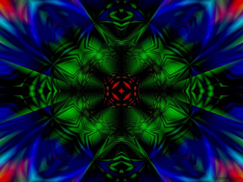 Symmetrical Kaleidoscopic Pattern — Green