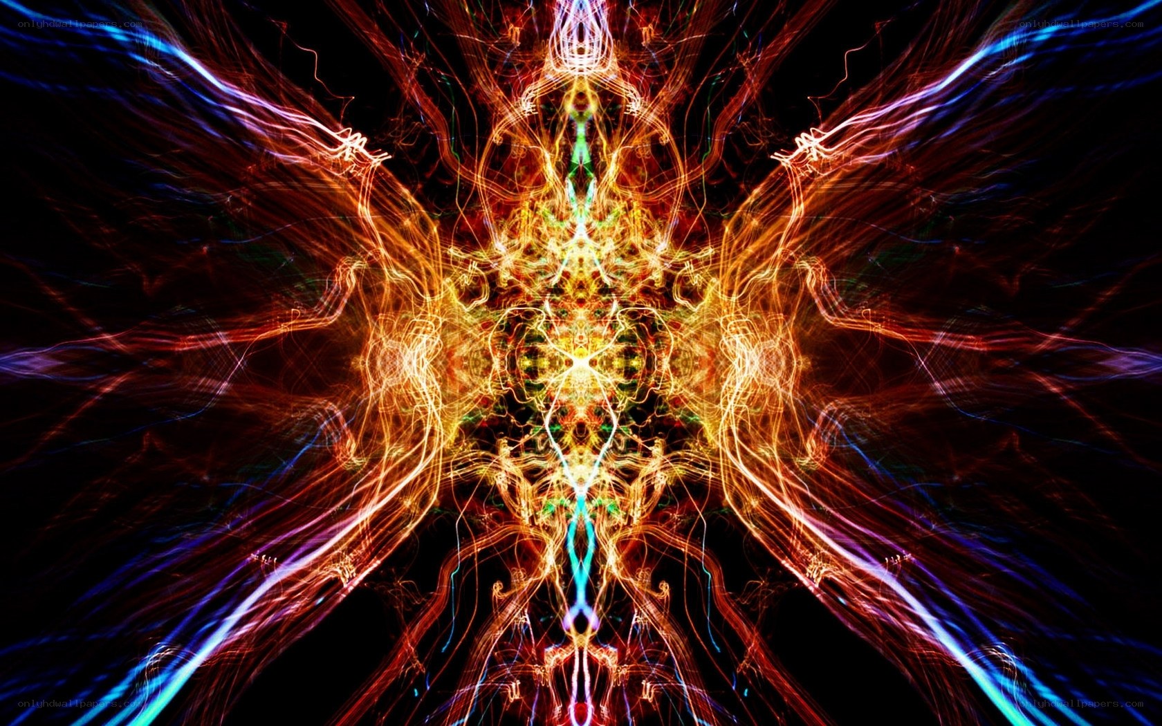 Symmetrical light burst pattern