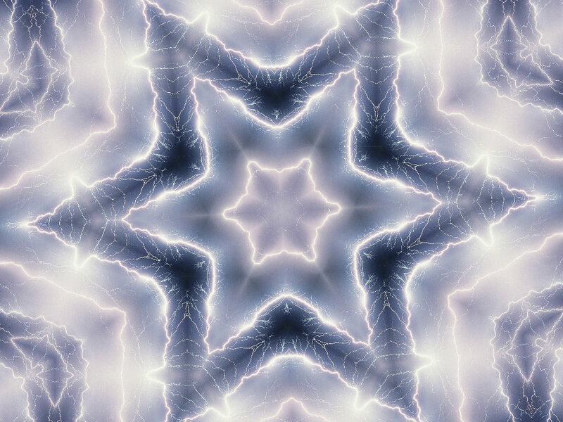 Symmetrical lightning star pattern