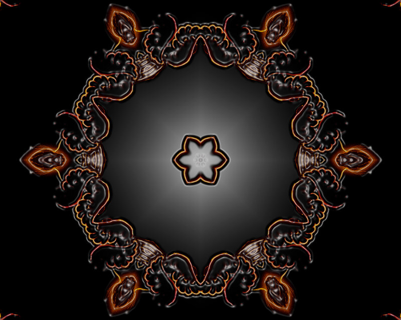 Symmetrical Mandala Design — Black