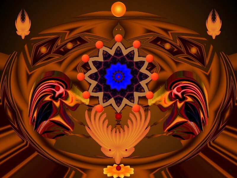 Symmetrical Mandala Design — Brown