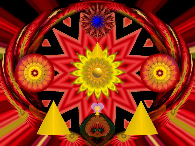 Symmetrical Mandala Design — Red