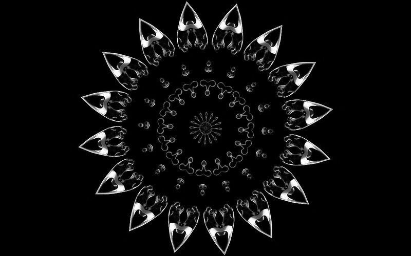 Symmetrical Mandala Pattern — Black, Calm, Abstract