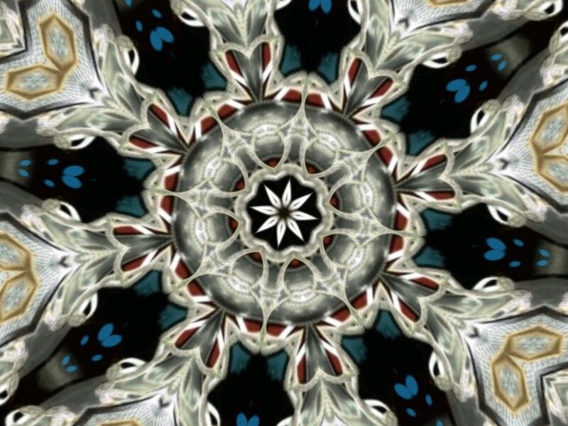 Symmetrical Mandala Pattern — Black, Hypnotic, Digital Art