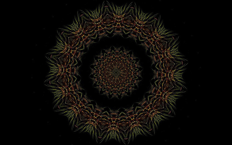 Symmetrical Mandala Pattern — Black, Hypnotic