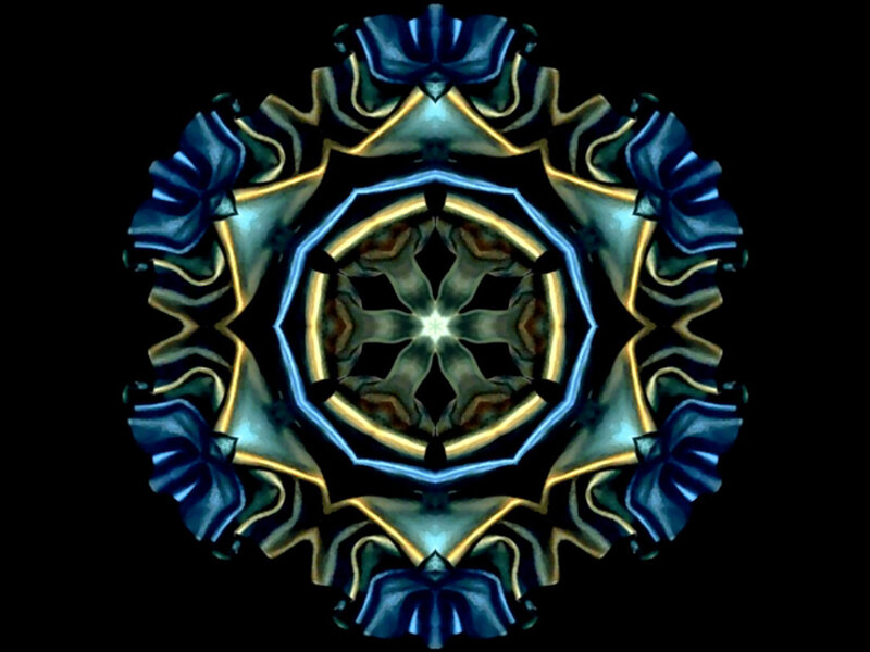 Symmetrical Mandala Pattern — Blue, Abstract