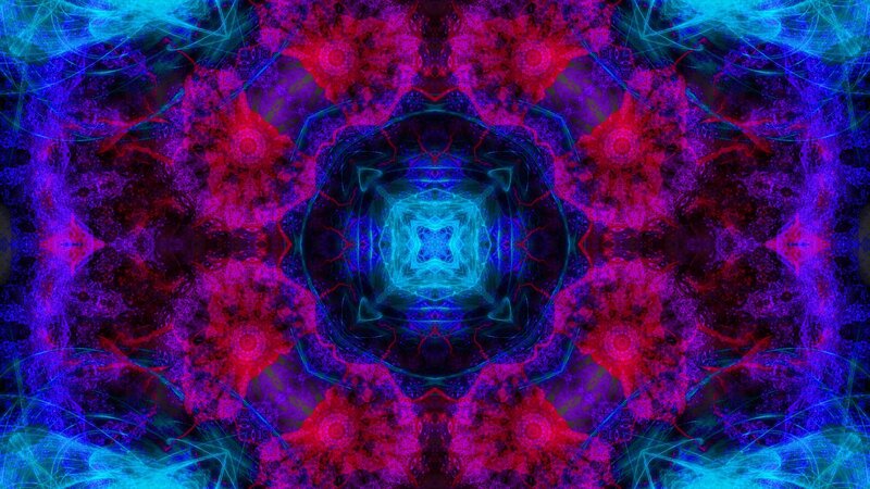 Symmetrical Mandala Pattern — Blue, Hypnotic, Digital Art, Geometric Shapes