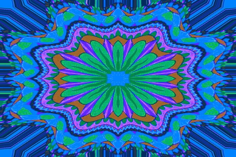 Symmetrical Mandala Pattern — Blue, Hypnotic