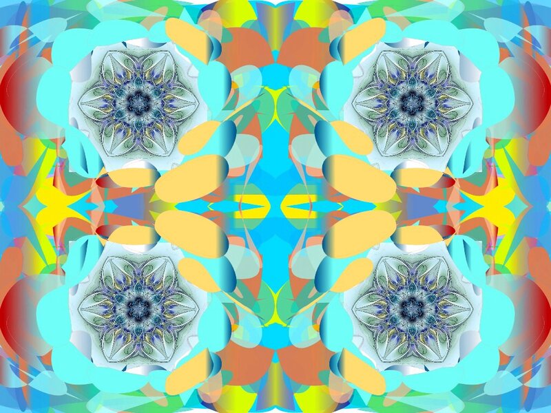 Symmetrical Mandala Pattern — Blue, Vibrant