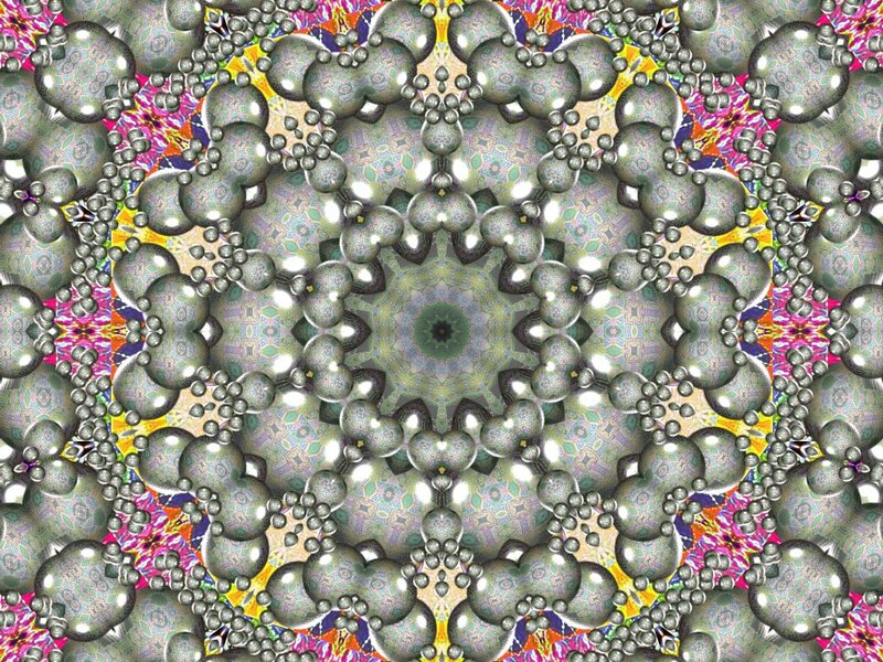 Symmetrical Mandala Pattern — Gray, Hypnotic