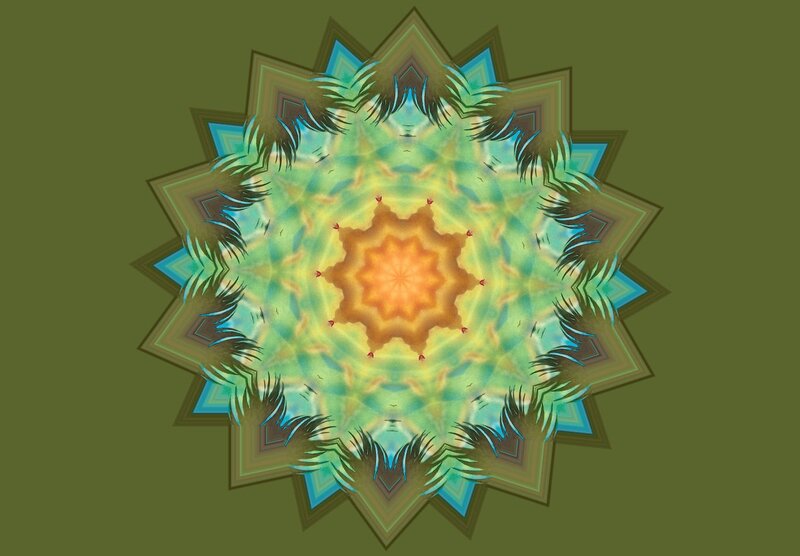 Symmetrical Mandala Pattern — Green, Calm