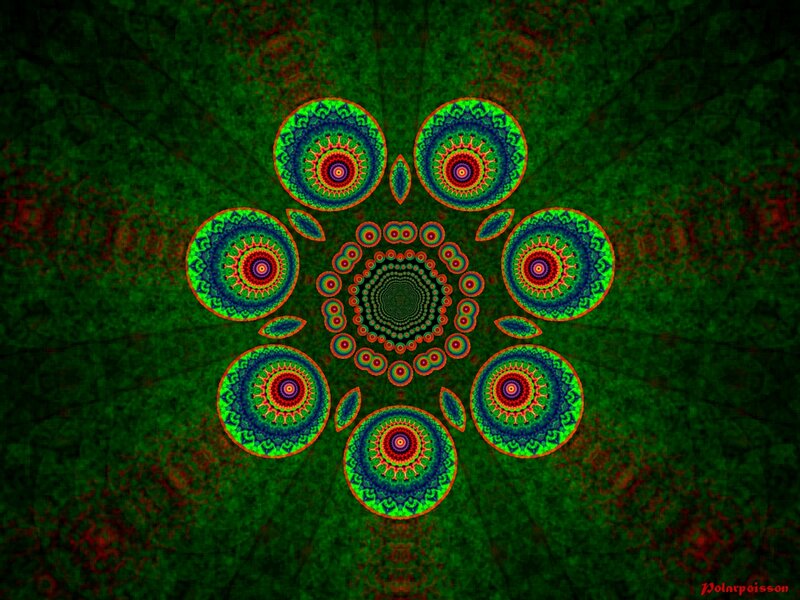 Symmetrical Mandala Pattern — Green, Hypnotic