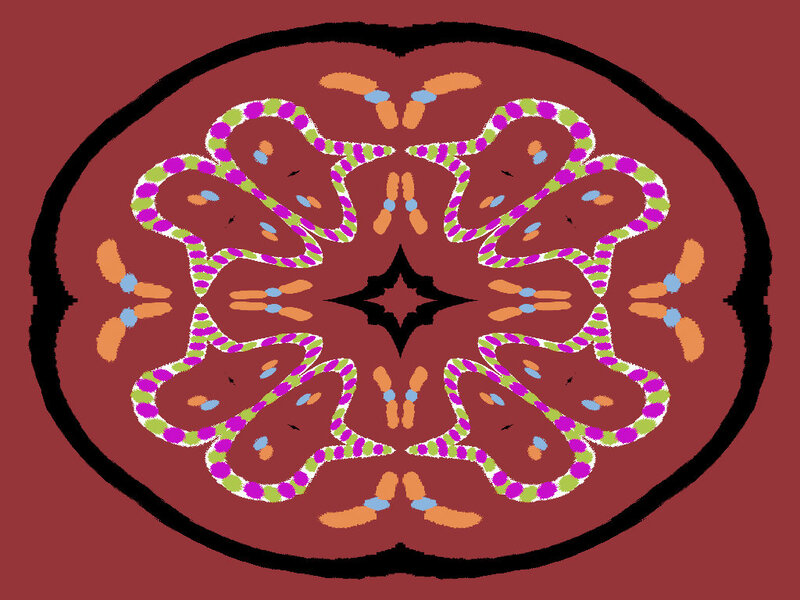 Symmetrical Mandala Pattern — Red, Calm