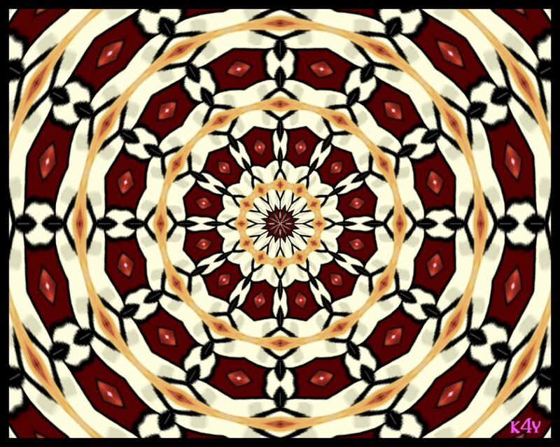 Symmetrical Mandala Pattern — Red, Hypnotic, Digital Art, Circles