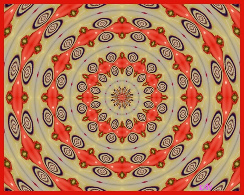 Symmetrical Mandala Pattern — Red, Hypnotic