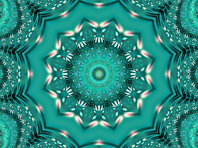 Symmetrical Mandala Pattern — Teal