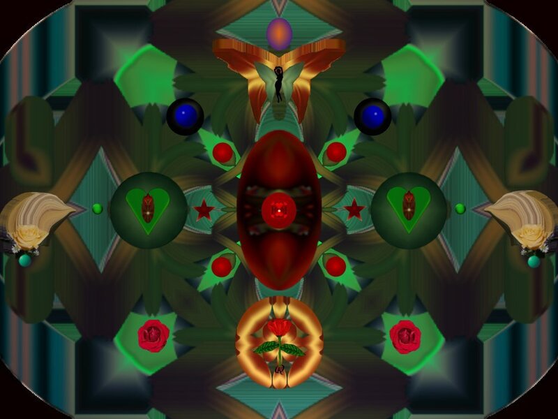 symmetrical mandala with floral motifs