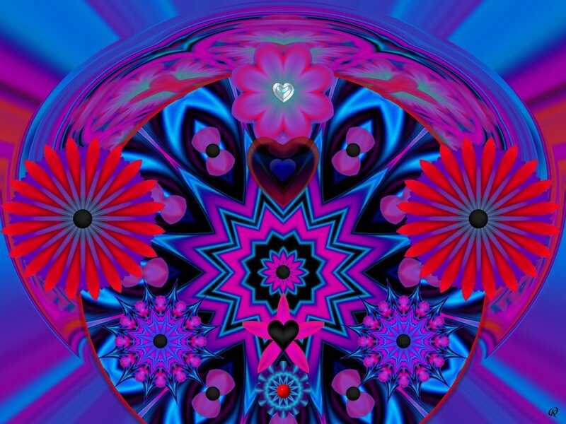Symmetrical Mandala with Flowers