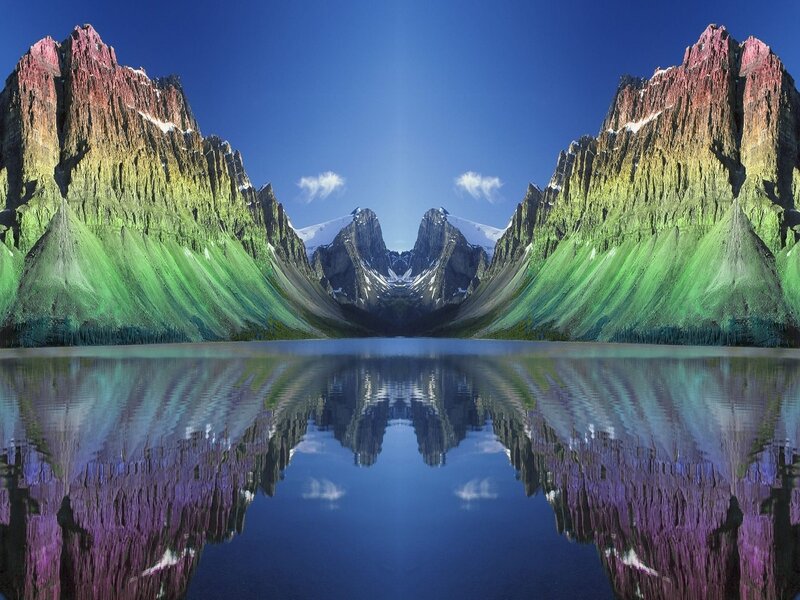 Symmetrical mountain reflection