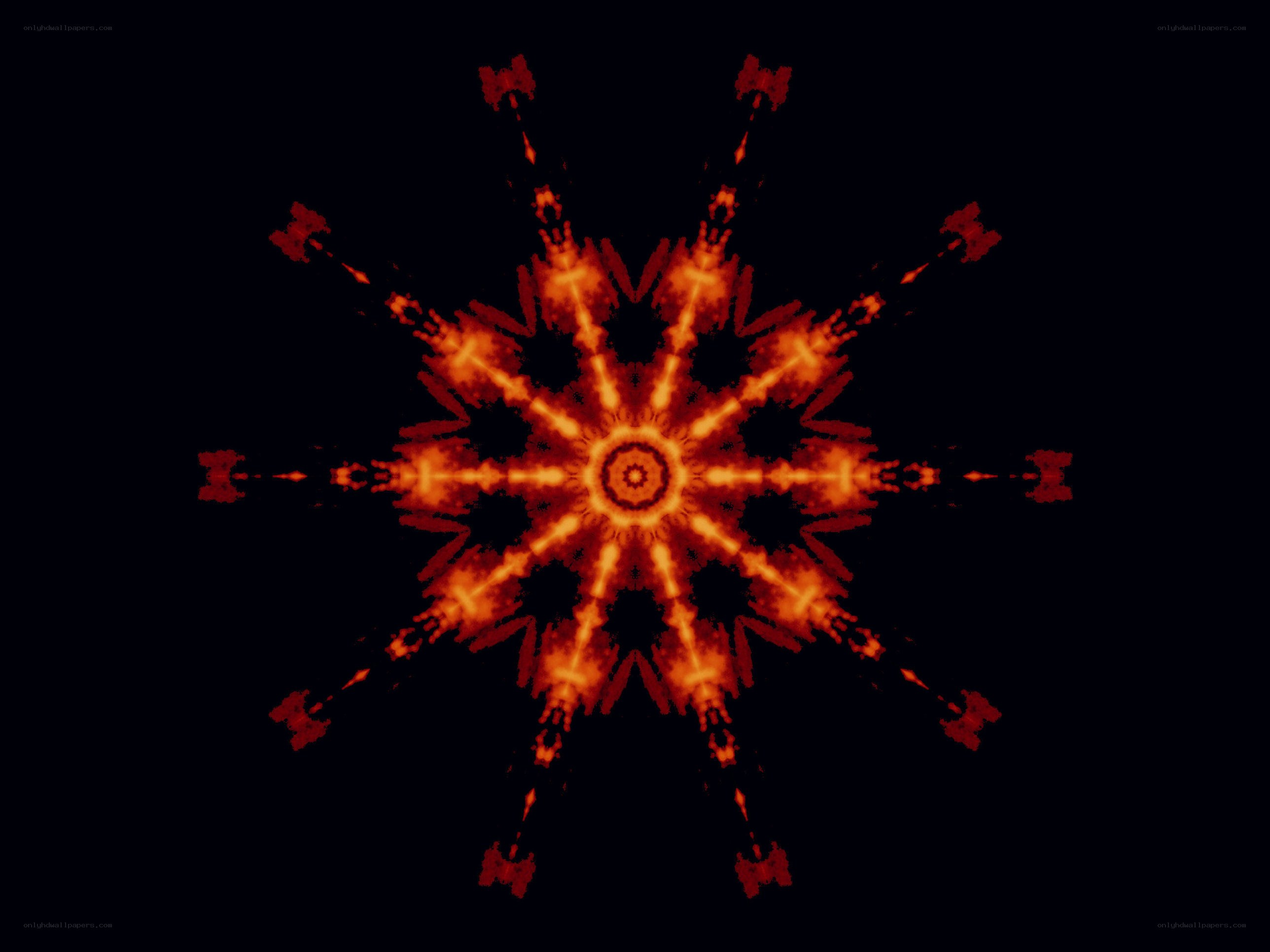 symmetrical orange fractal pattern