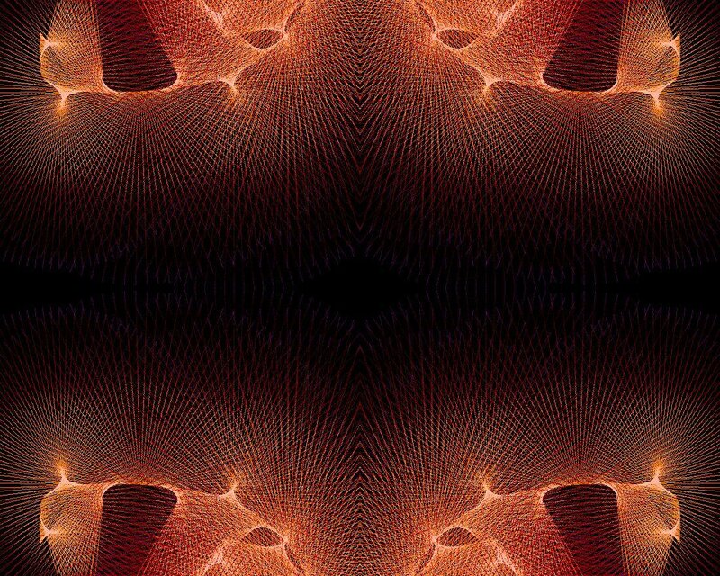 Symmetrical Orange Fractal Pattern — Hypnotic