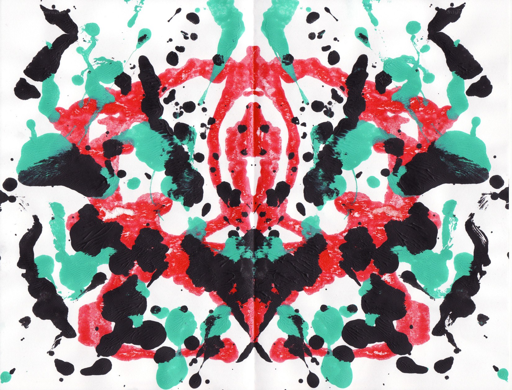symmetrical paint splatter art
