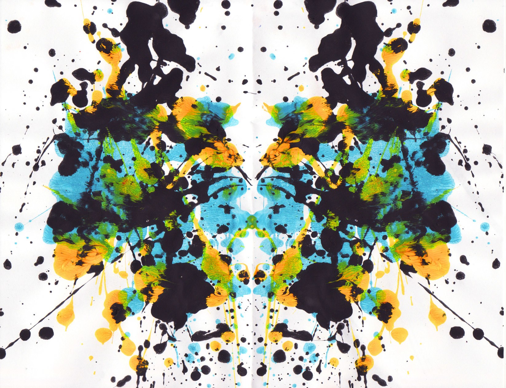 symmetrical paint splatter art