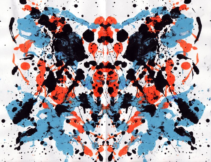 Symmetrical Paint Splatters — Red