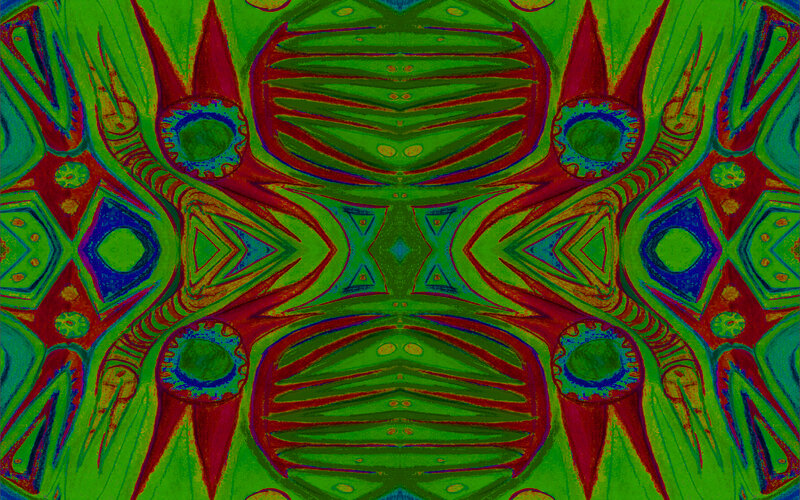 Symmetrical Psychedelic Pattern — Green