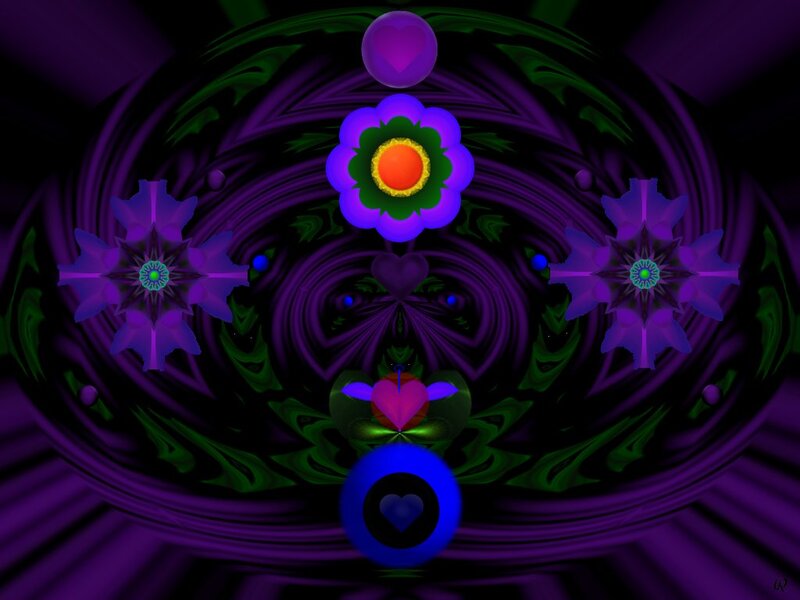 Symmetrical Purple Flowers