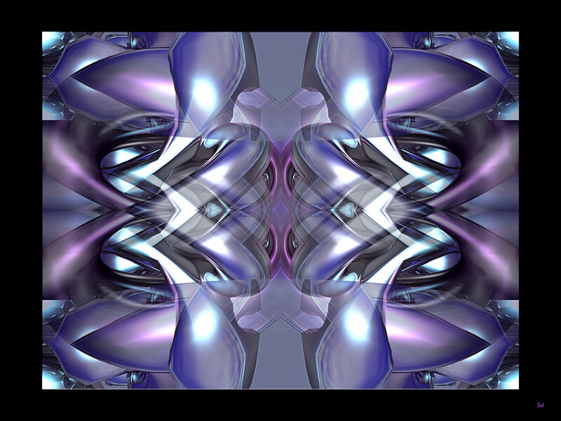 Symmetrical purple fractal art