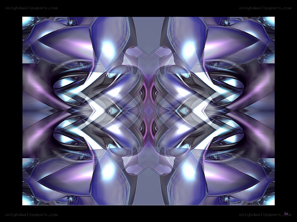 Symmetrical purple fractal art