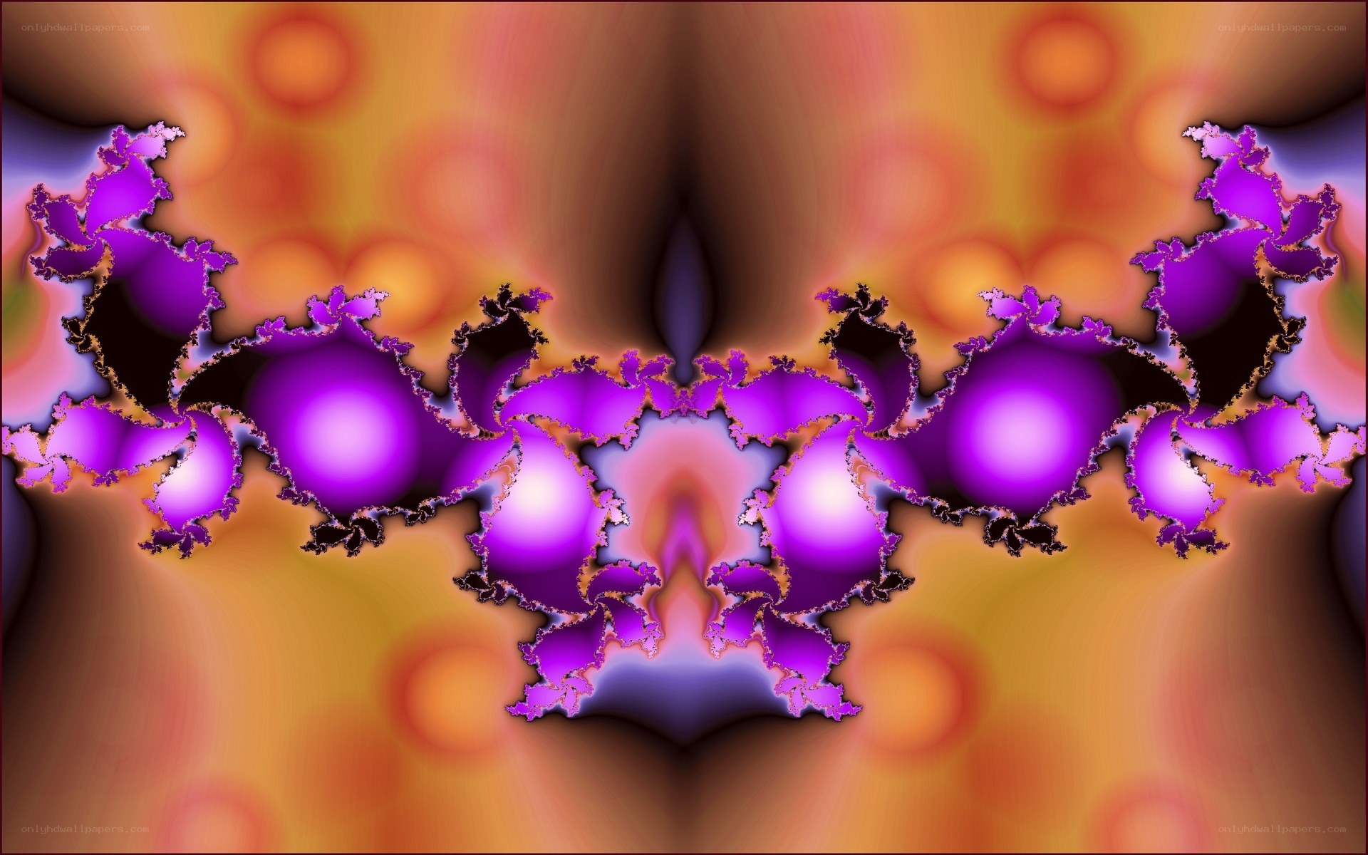 Symmetrical purple fractal pattern