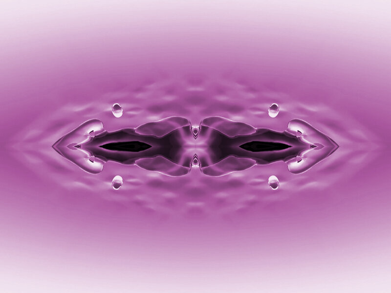 Symmetrical purple water ripples