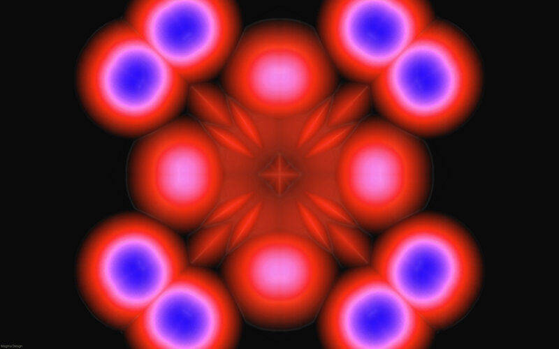 symmetrical red and blue pattern