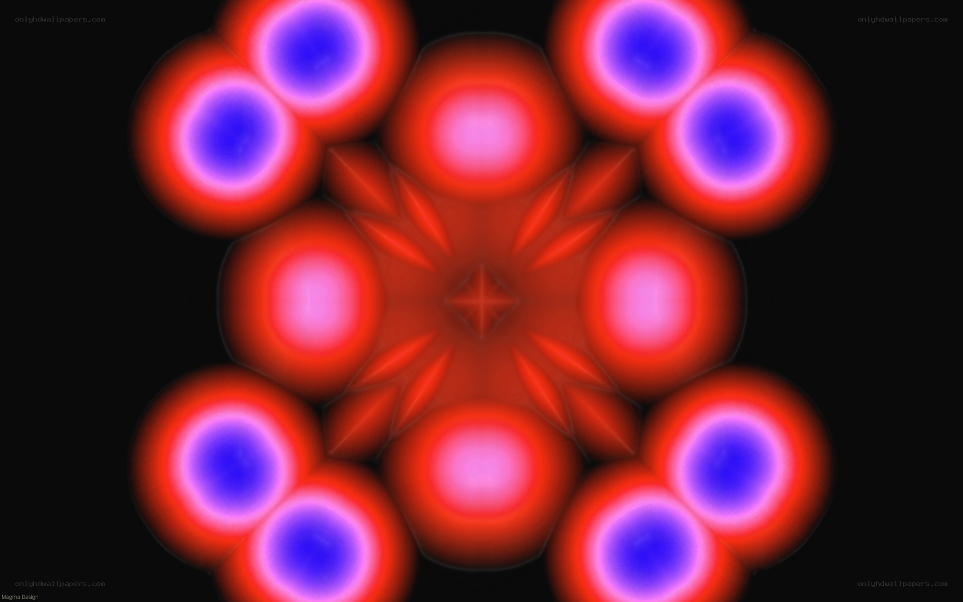 symmetrical red and blue pattern
