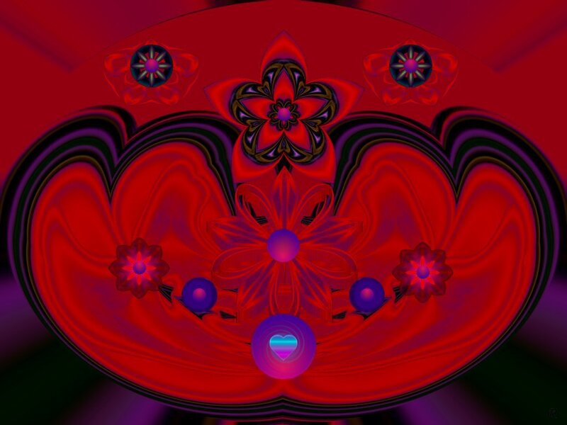 Symmetrical Red Fractal Design — Hypnotic
