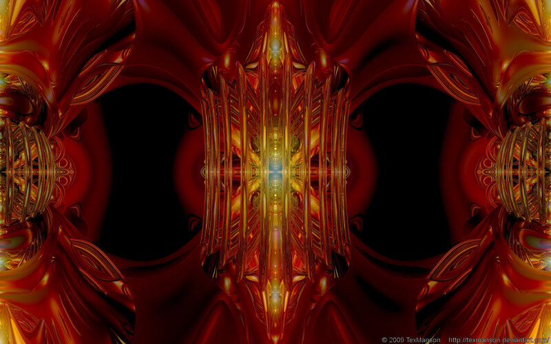 Symmetrical red fractal design